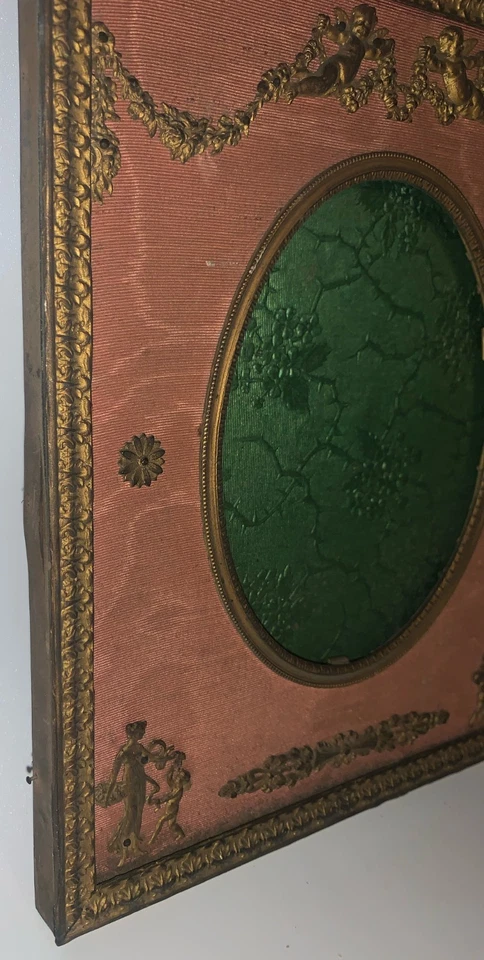 Important rare cadre porte-photo XIXe chérubins angelots LXVI divinités Empire - Photo 4/4