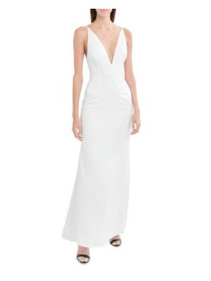#ad AQUA Womens Spaghetti Strap V Neck Full Length Formal Gown Dress $49.98