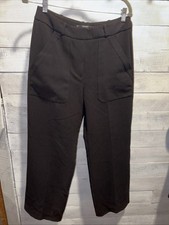 MNG Mango Women  s Size 4 Straight Leg Stretch High-Waist Ponte Dress Pants Black