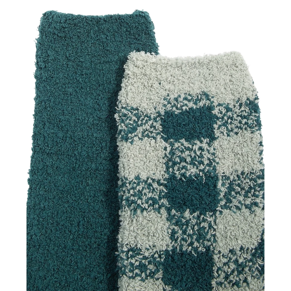 Paquete de 2 calcetines CHARTER CLUB para mujer mantequilla difusa talla única verde a cuadros Foto 4 de 4