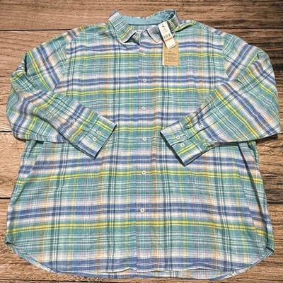 Tommy Bahama Shirt Mens 3XL Mint Mojito Nod To Madras Plaid IslandZone NWT $160