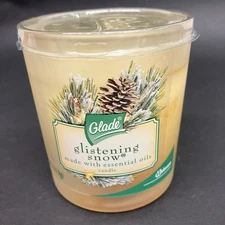 Glade Glistening Snow Candle Cover SC Johnson Christmas Time New Vintage 4oz