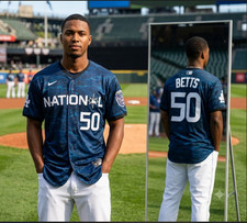 Mookie Betts 2023 All Star Adult Stitched Blue Jersey Dodgers #50