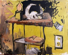 Cubist Still Life Picasso Bull Skull Oil Painting Interior On Canvas 16x20 2025