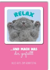 Geburtstag Glückwunschkarte mit Umschlag Bierdeckel Kitten Katze Happy Coaster R