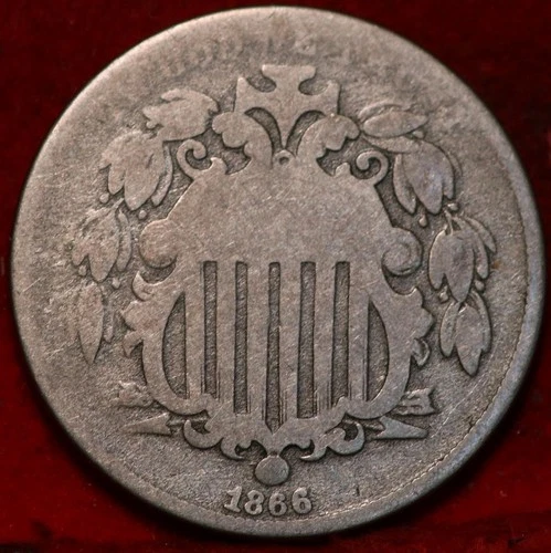 1866-P Shield Nickel — photo from the most recent tracked eBay sale