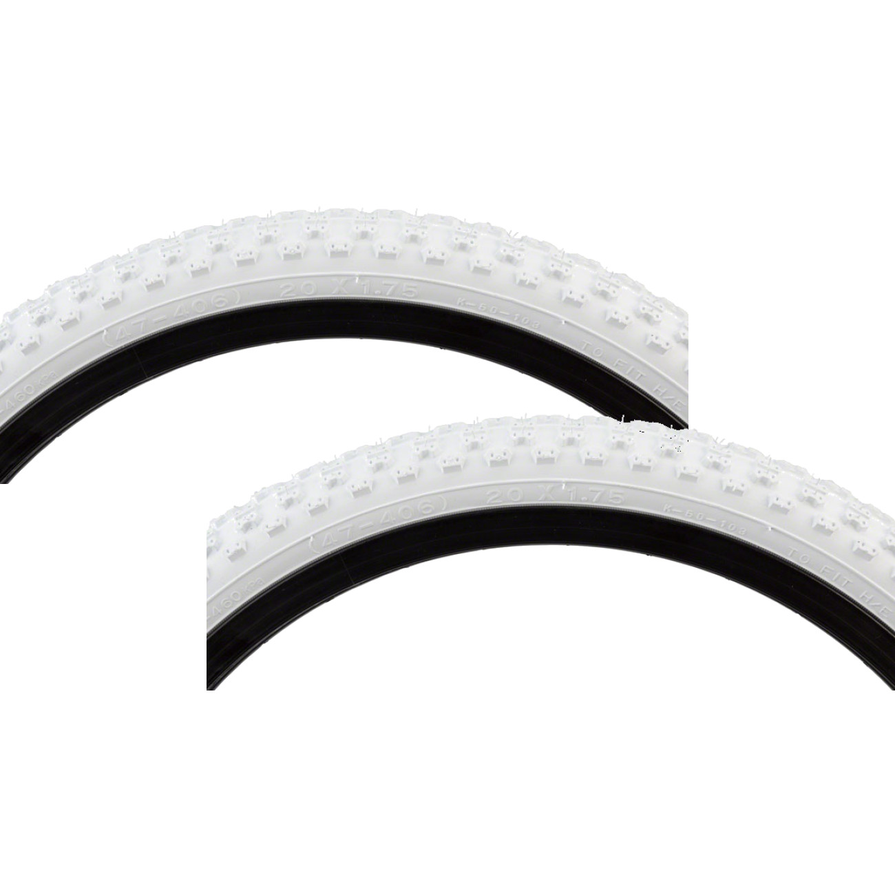 Комплект из 2 шин Kenda K50 20 x 175 с решающим тросом белая светоотражающая шина BMX 9190₽