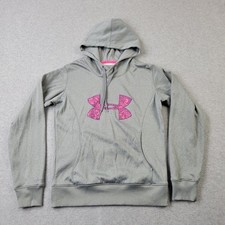 Under Armour ColdGear Hoodie Womens Small Semi-Fitted Performance Gray Pullover