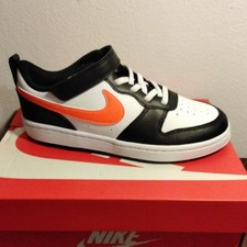 Nike Court Borough Low 2 PSV Unisex Kids US 2.5 White/Orange/Black BQ5451-115