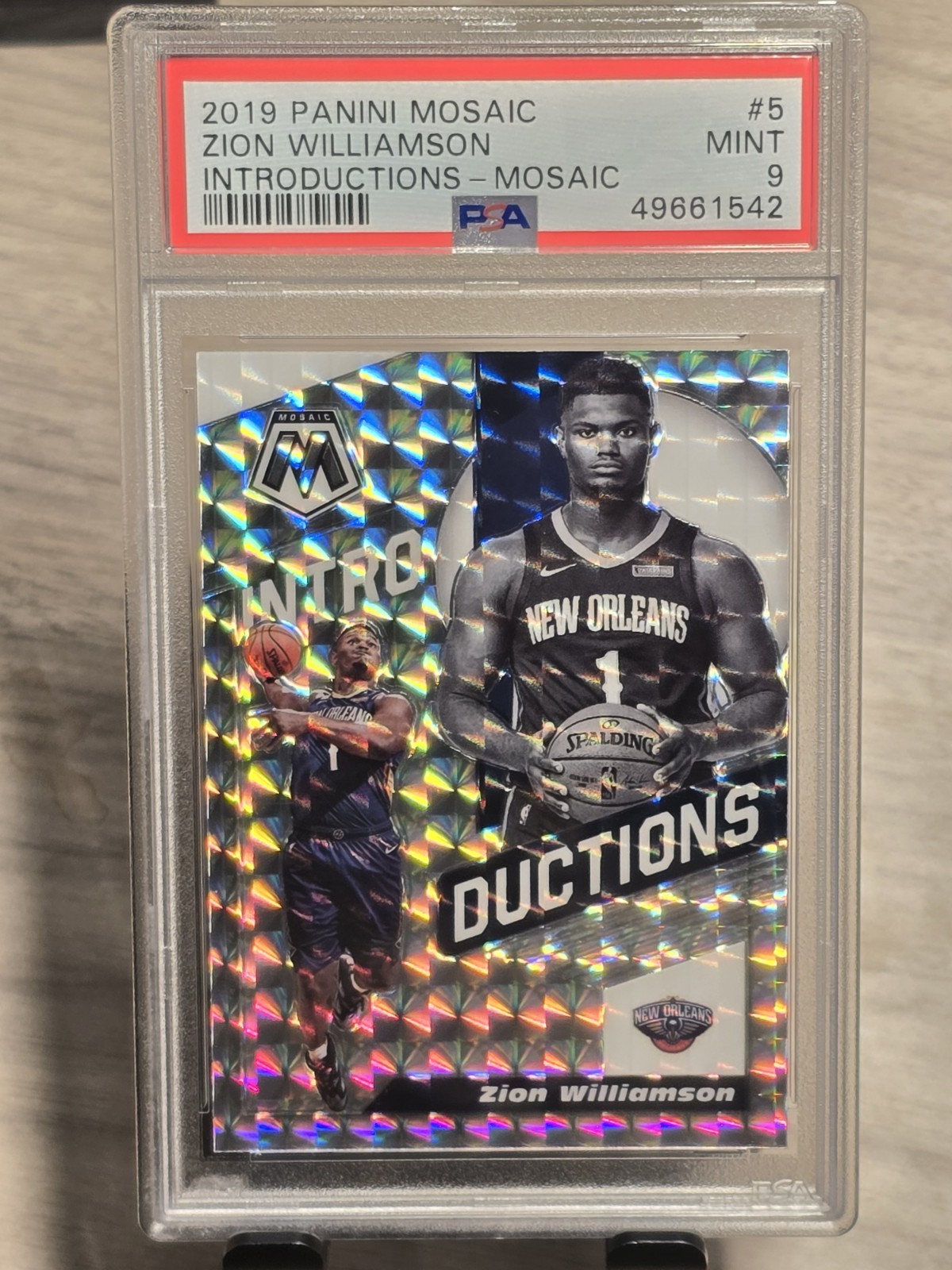 2019 Panini Mosaic Introductions Silver Mosaic Zion Williamson RC Rookie Card #5