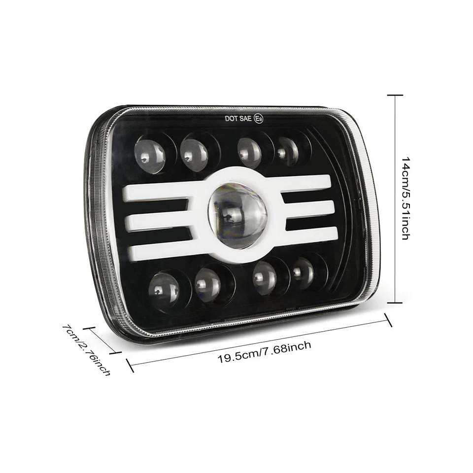 2x Faros LED Cromo 7X6 Hi-Lo DRL Señal de giro Ajuste Dodge D100 D150 D250 D350 Foto 4 de 4