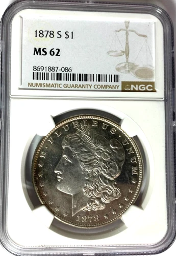1878 S $1 Morgan Silver One Dollar MS62 San Francisco NGC