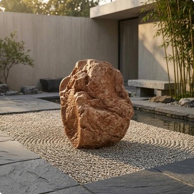 Artificial Rock Fiberglass-Reinforced Stone Sculpture Brown