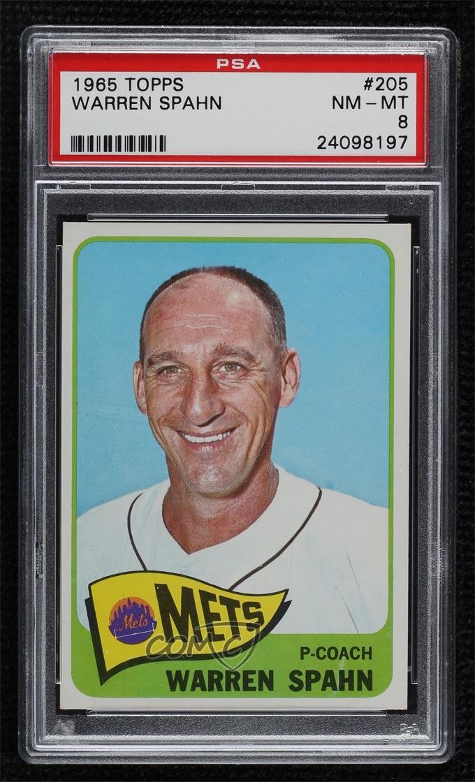 1965 Topps Warren Spahn #205 PSA 8 HOF