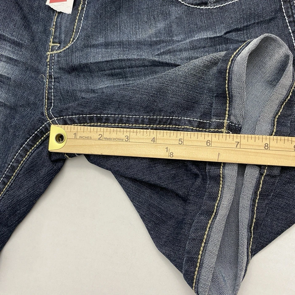 Bermudas de asfalto azul con puños denim junior 13 azul jean pantalones cortos lavado ácido Foto 4 de 4