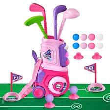 Toddler Golf Set with Mat, Plastic Kids Golf Clubs Ages 1 2 3 4 Years Old wit...