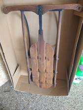 Vintage Child's Winter Snow Sled, Winter Holiday Show Piece Used
