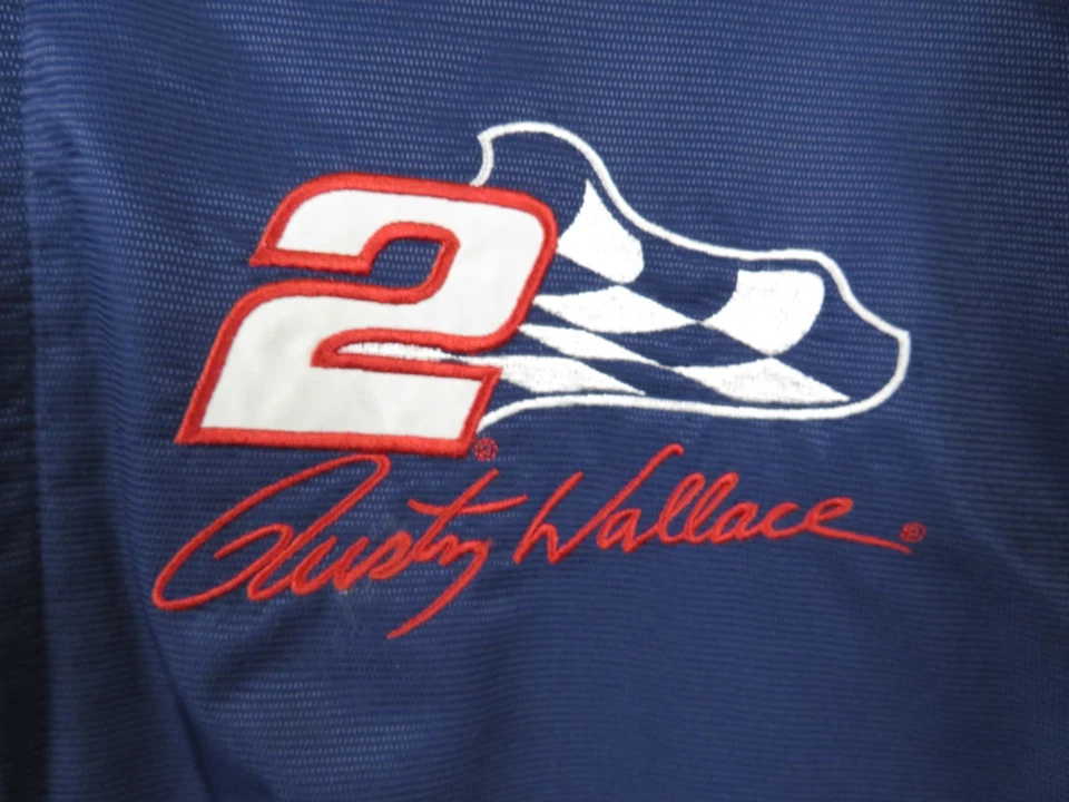 Vintage Rusty Wallace #2 Jacket Chase M Coat Nascar Race insulated Miller Time - Image 4 of 4