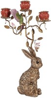 Clayre & Eef 6PR6036 KerzenstäNder Kaninchen Goldrot 24X10X47 Cm