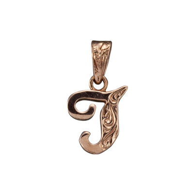 Aloha Initial Pendant 14K Rose Gold Jewelry 1g Letter Charm Free Shipping