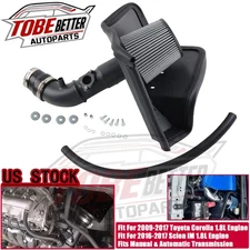 Black Cold Air Intake Pipe Kit For Toyota Corolla 09-17 For 16-17 Scion iM 1.8L