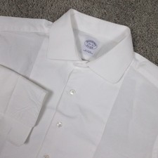 Brooks Brothers Shirt Mens L 16.5 35 White Tuxedo French Cuff Dress Button Up