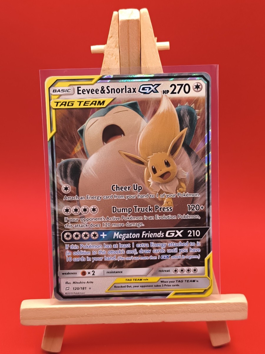 Eevee & Snorlax GX 120/181 Team Up Ultra Rare Holo Pokemon Card | eBay