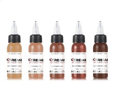 Xtreme Inks Flesh Tone Tattoo Ink Set for Lifelike Skin Colors, 1/2 oz Prem...