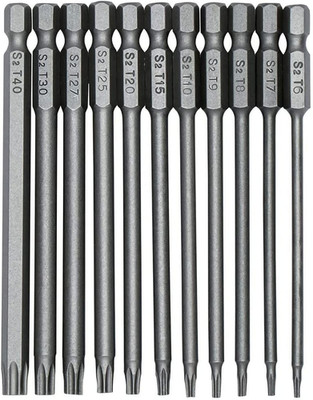 11 Piece Torx Head Screwdriver Bit Set, Magnetic 1/4 Inch Hex Shank S2 Steel 3 I