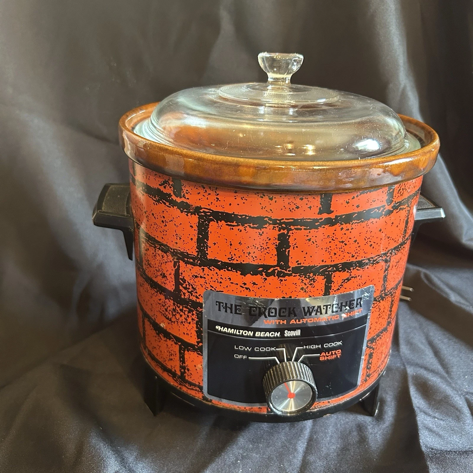 Hamilton Beach Vintage The Crock Watcher Stoneware Red Brick 4 Qt With Lid