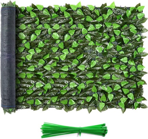 Pantalla de valla de privacidad de hiedra artificial de 120"x40" - Decoración de jardín y protección UV - Imagen 3 de 9