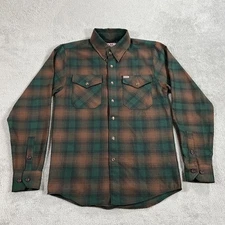 Dixxon Flannel Shirt Mens XS Brown Green Widowmaker Pearl Snap Cholo OG Homie