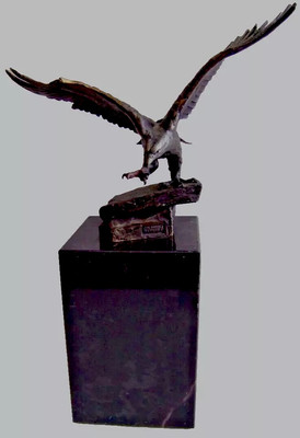Bronze Eagle Sculpture Signed/NO-404 ''Eagle Ledge'' by Ed Chatlin Coldwell Banker