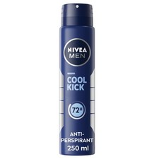 NIVEA MEN Cool Kick Spray Anti Perspirant (250ml) Deodorant Spray for 72H
