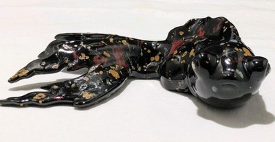 1950's Anthropomorphic Beta Fish Glazed Gold Finish