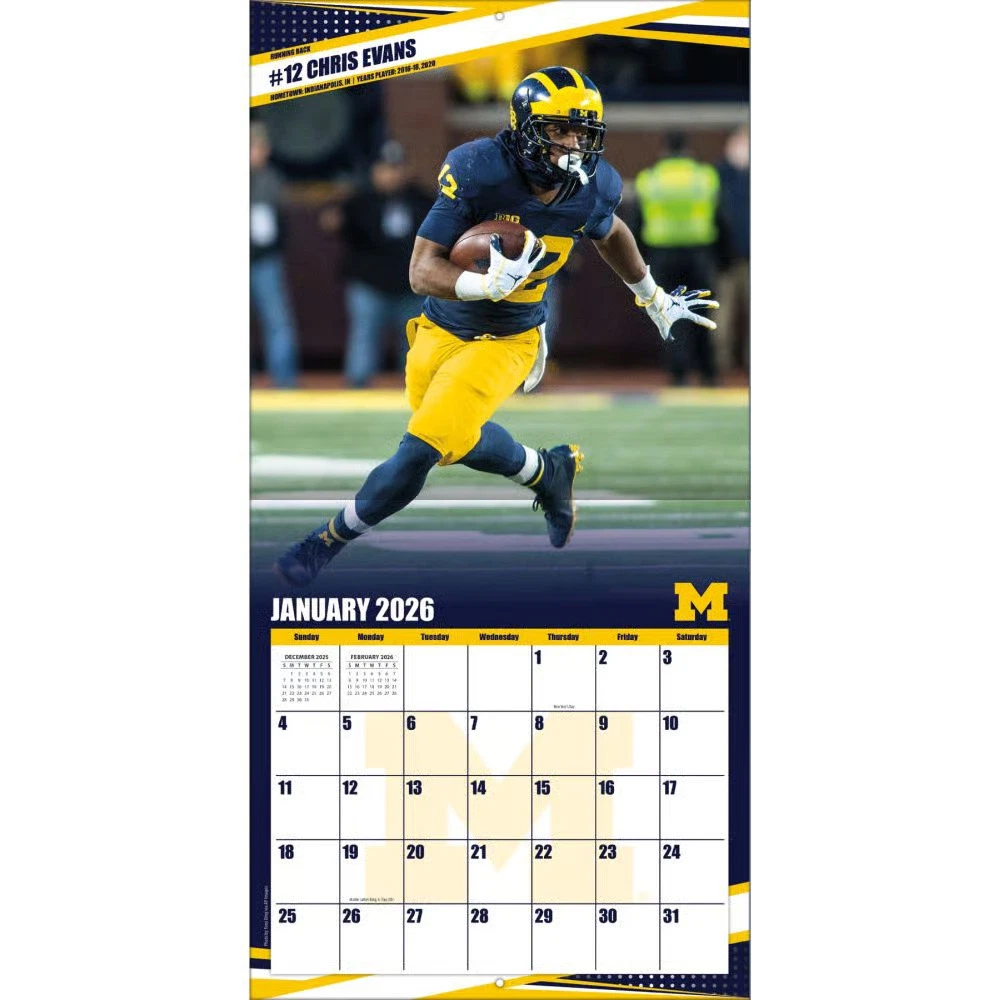Michigan Wolverines 2026 Wall Calendar