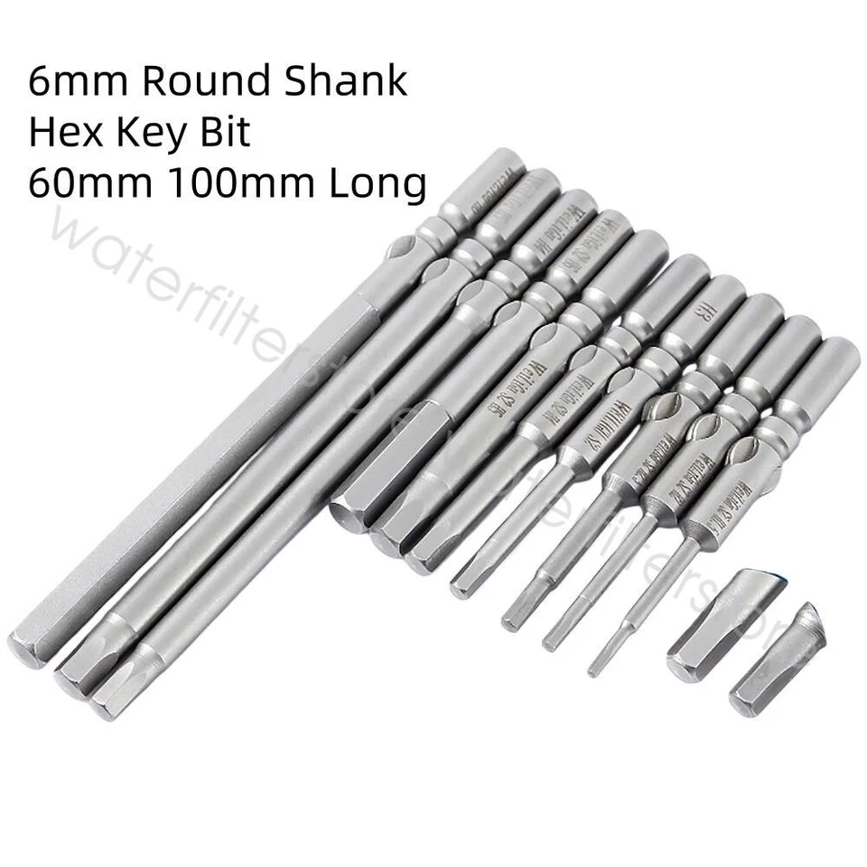 Hex Head Magnetic Screw Driver Bit Or Set Allen Key Impact Power 6mm Round Shank - image 2 of 4