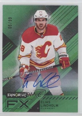 2021-22 Upper Deck Synergy FX Auto Green 5/99 Elias Lindholm #FX-EL Auto 2vh