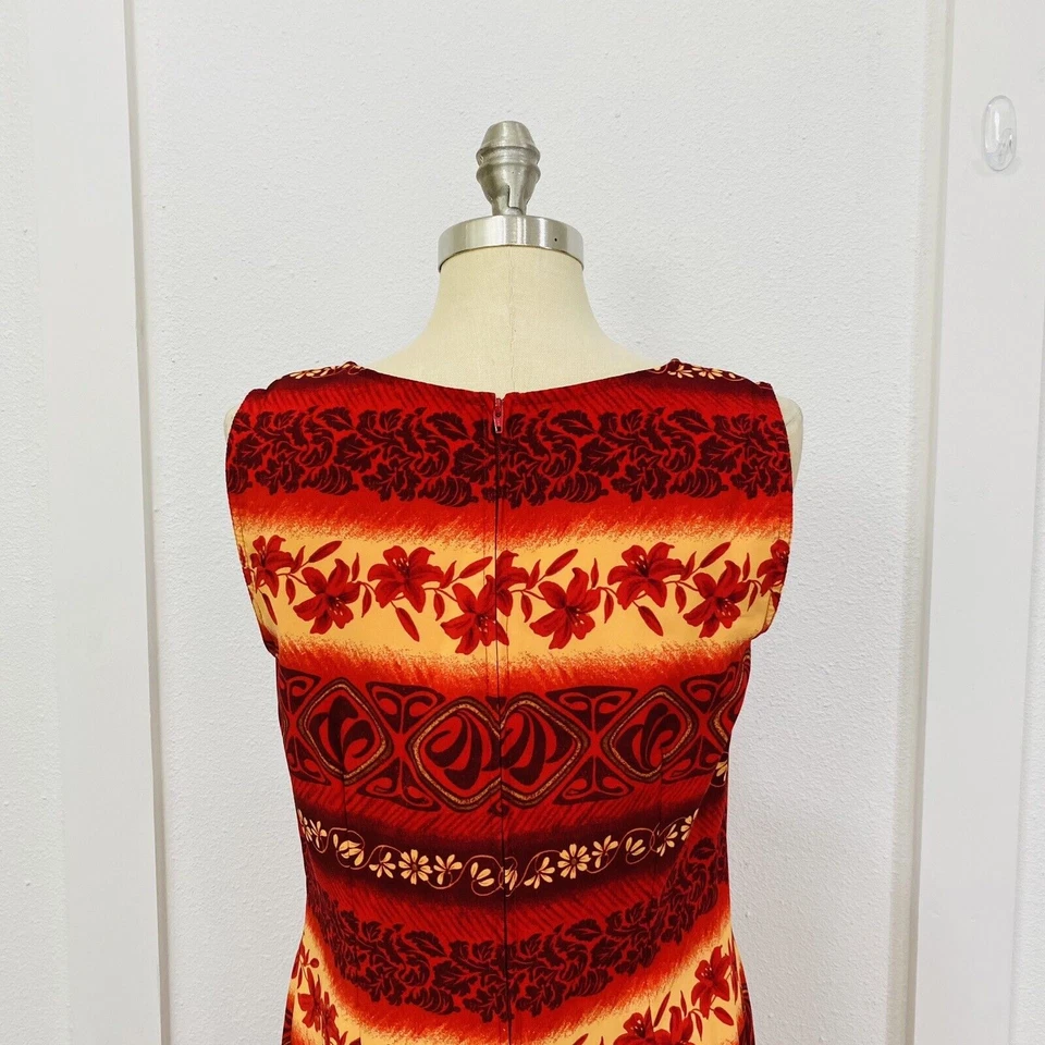 Vestido vaina para mujer Sag Harbour talla pequeña 10P rojo sin mangas estampado floral Foto 4 de 4