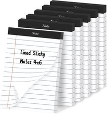 Super Sticky Notes, Lined Sticky Note Pads, 4 X 6 in Large Post It Notes for Off