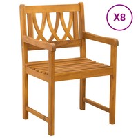 GartenstüHle 8Er Set Massives Akazienholz Natur FüR Terrasse