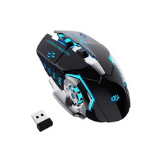 New 2.4G Wireless Rechargeable Gaming Mouse Silent Click with 6 Buttons, 3 Ad...