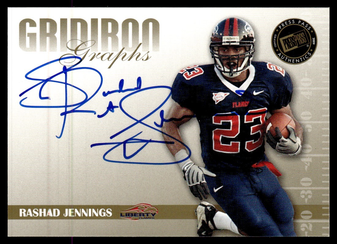 Rashad Jennings Press Pass Se Gridiron Graphs Gold #GGRJ Base