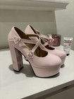 pink coquette platform heels w/ bows and heart straps US size 7 — photo 1