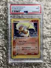 Flareon Holo PSA 9 Pokemon 2003 EX Sandstorm eReader #5 Double Swirl Low POP 189