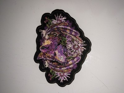 Embroidered Patch Purple Wolf Head