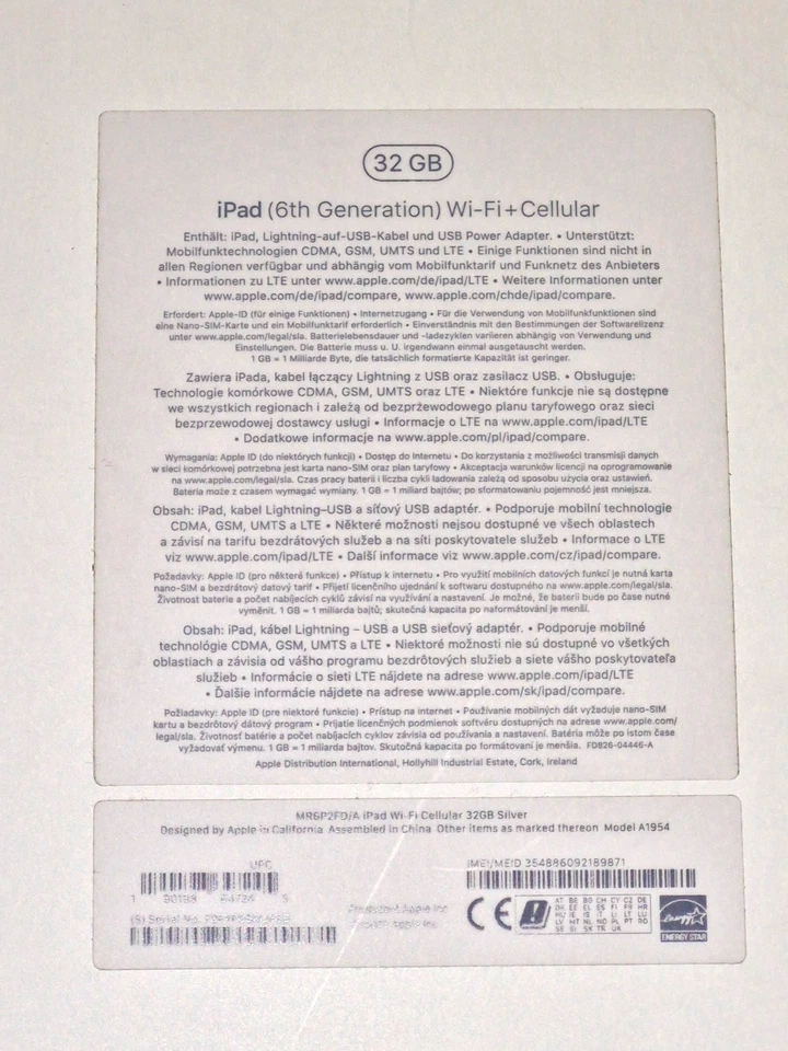 Apple iPad 5 (2017) 32GB [9,7" WiFi + LTE] silber, komplett in der OVP - Bild 4 von 4