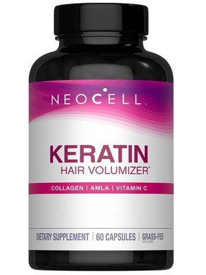 NeoCell Keratin Hair Volumizer With Collagen, 60 Count (Pack of 1), White 