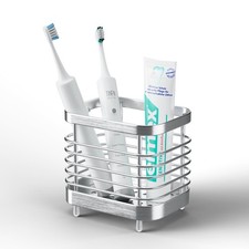 Countertop Toothbrush Holder for Bathroom, Stainless Steel Electric Tooth Bru...