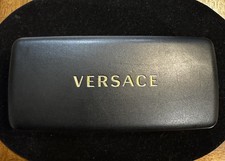 VERSACE Brand Black Hard Clamshells Sunglasses Case With New Glass Wipe